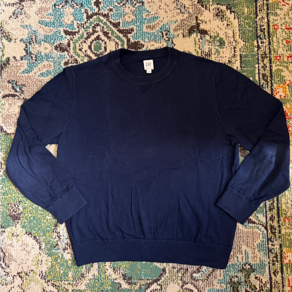 GAP Men’s Crewneck Cotton Sweater Navy Blue Large